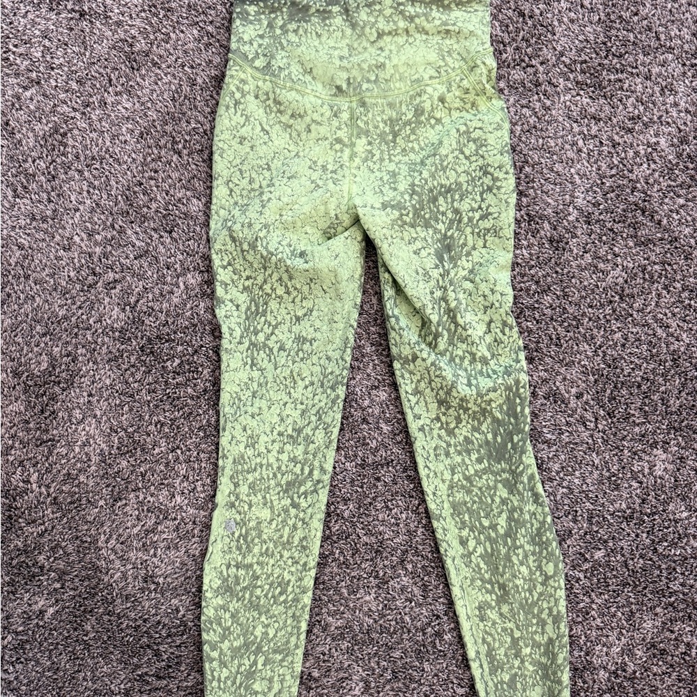 lululemon athletica Green Patterned Leggings